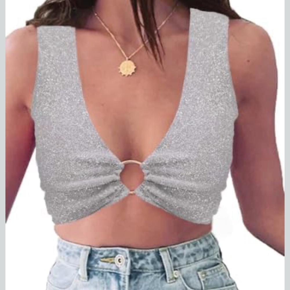 Women Cropped Halter Neck Vest Crop Top Bralet Bandage Club Bra Fringe Tank